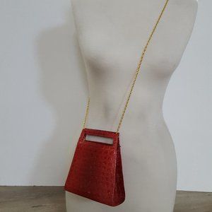 Small Size Alligator Print Leather Handbag